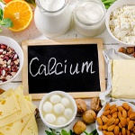 Collection of foods high in calcium